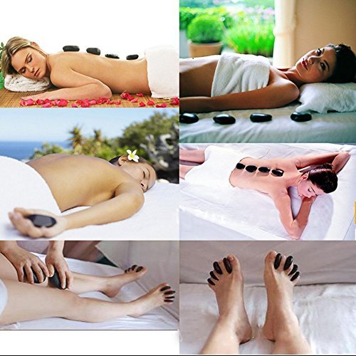 Zabrina 4 Pcs Personal Large Massage Stone Set Basalt Hot Rocks Stones, 2.75 in* 3.54 in