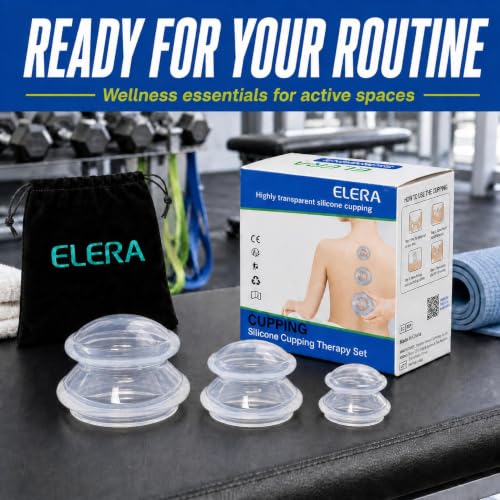 ELERA Silicone Cupping Set for Massage, 3 Cups (L M S) - style: 3 Cups (L M S size)