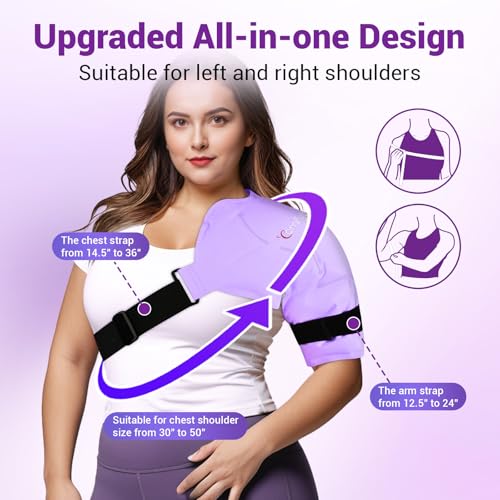 Comfytemp Shoulder Ice Pack Wrap Rotator Cuff Therapy (Large/X-Large) - color: Purple