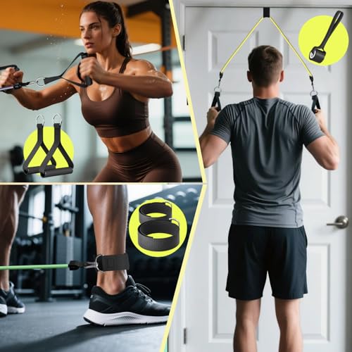 WHATAFIT Resistance Bands with Handles, 150 lb Exercise Bands Set - color: Navy Blue