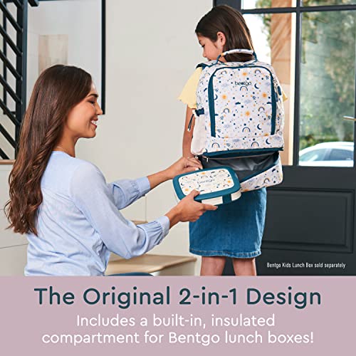 Bentgo Kids 2-in-1 Backpack & Insulated Lunch Bag with Padded Straps - color: Friendly Skies, size: Kids Large