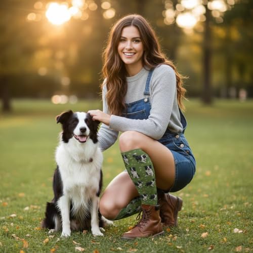 Cute Dog Compression Socks Women Men, Dog Lover Gift - color: Border Collie