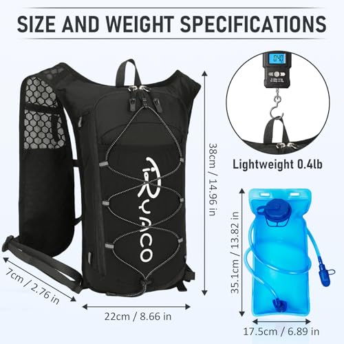 RYACO Running Hydration Vest , 2L Leak‑Proof Water Bladder for Running - color: Black