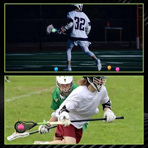 Glow in The Dark Lacrosse Ball, Night Practice Training - color: Green Orange Blue Pink