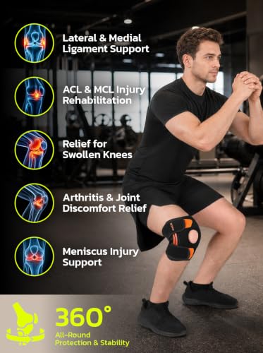 AOFIT Adjustable Knee Brace Metal Springs & Anti-Slip for Sports Gray S - color: Gray-S
