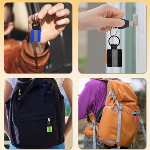 15PCS Reflective Keychain Label, Reflective Safety Tag