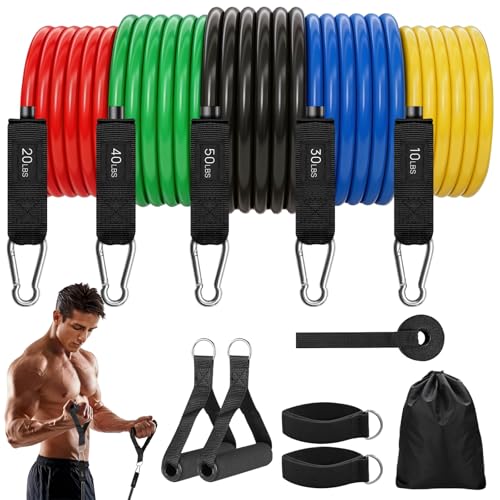 Resistance Bands with Handles, 5-Level Exercise Bands with Handles