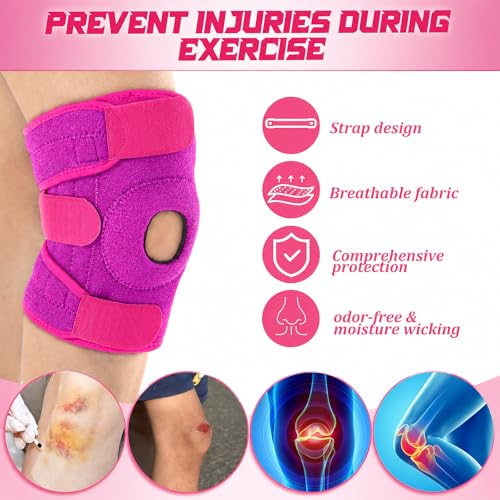 Foilswirl 1 Pcs Kids Knee Brace with Side Stabilizers,Rose Red - color: Rose Red