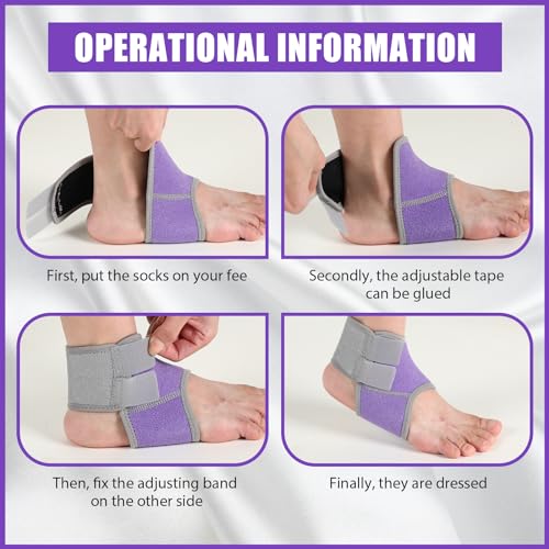 Tarpop 2 Pairs Kids Ankle Brace, Compression Sleeves, M+S, Purple - color: Purple, size: Small,Medium