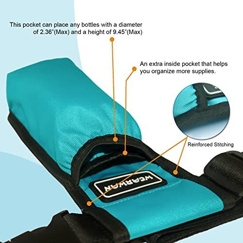 Massage Oil Holster, Adjustable and Durable Massage Holster, Bag only, Bottle not Included - color: Cyan