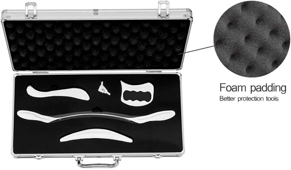 4 Set Stainless Steel Gua Sha Scraping Massage Tool Muscle Scraper - style: 4‑PIECE SET WITH CARRYING CASE