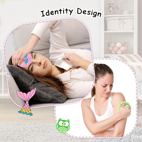 Ice Packs for Injuries Reusable 2 Packs Cold or Warm Compress - style: Mermaid+Owl