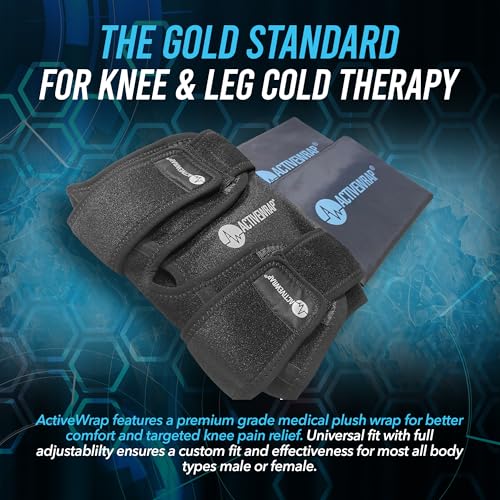 ActiveWrap Knee Ice Pack Wrap - Includes 2 Reusable Gel Ice Packs for Cold & Heat Therapy, PT-Designed Compression Relief for Knee Pain, Swelling & Surgery Recovery, One Size Fits Most
