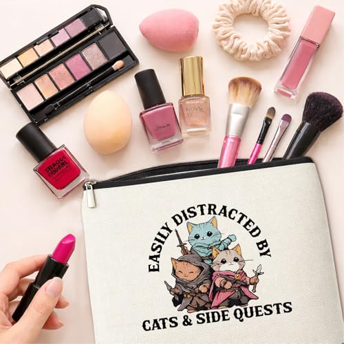 Funny Dnd Gifts Makeup Bag for Women, Dungeons and Dragons Cat Gifts - color: Dnd
