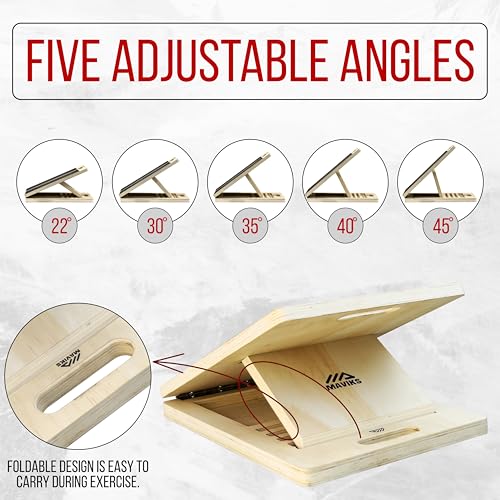 Professional Adjustable Calf Stretcher Slant Board for Squats for Ankle and Achilles Stretching, Posture Wooden Slant Board for Calf Stretching, Squat Wedge for Physical therapy & Exercise