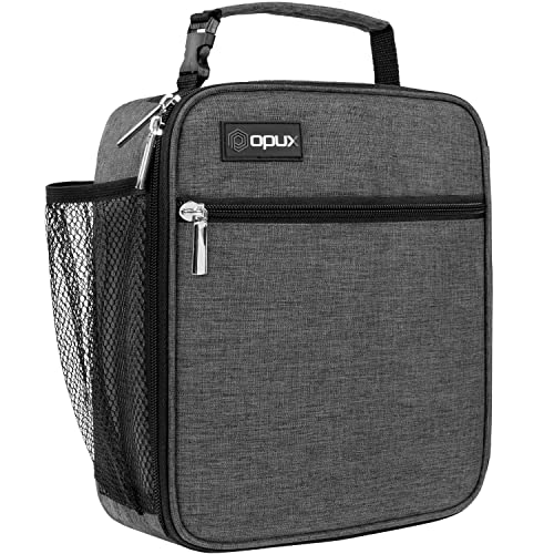 opux Insulated Lunch Box Kid & Adult, Leakproof Soft Cooler Bag, Charchoal - color: Charcoal