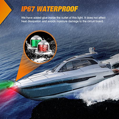 Nilight Marine Boat Navigation Light 2PCS 8LED Red Green Bow Lights - color: 8LED Navigation Light-2Pcs