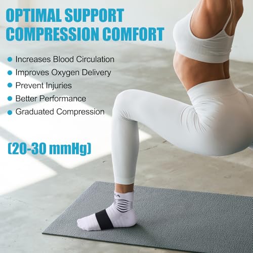 NEENCA Professional Compression Socks for Women Men Circulation, 20-30 mmHg - color: White, size: XX-Large