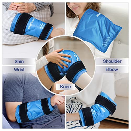 KingPavonini XXL Knee Ice Pack Wrap Around Entire Knee, 1 Pack, Sky-Blue - style: Sky-blue