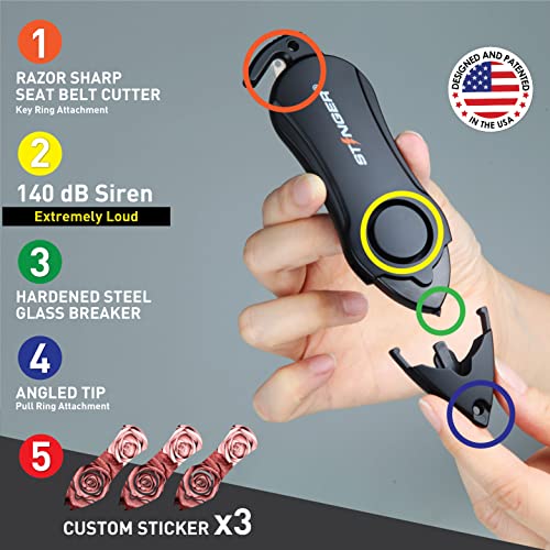 Stinger USA 140dB Siren Personal Safety Alarm Keychain Emergency Tool - color: Twin Rose