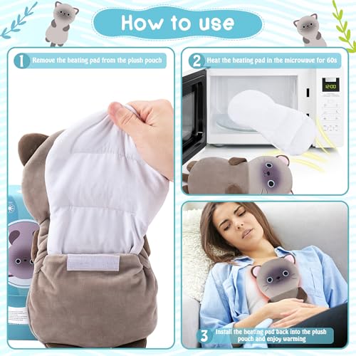 Siamese Cat Microwave Heating Pad for Period Cramps & Pain Relief - style: Siamese Cat