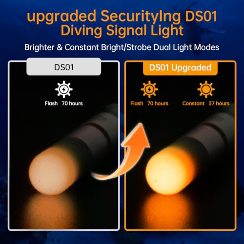 SecurityIng 2 Pcs Scuba Dive Strobe Signal Light, 2 Modes -Yellow - color: Yellow