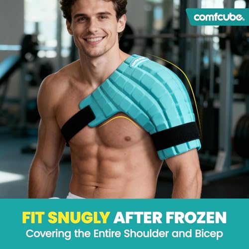 Shoulder Ice Pack Wrap, 2 Hours Rotator Cuff Cold Therapy - style: Ice Grid Gel Design