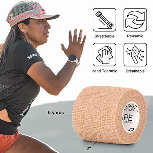 OK TAPE Self Adherent Cohesive Bandages Wrap 12Packs 2" x 5 Yards - color: Blue, size: 2 In x 5 Yards