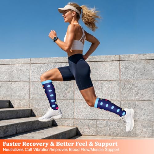 FEYHAY Copper Compression Socks (8 Pairs) 15-20 mmHg Circulation is Best Athletic & Daily for Men & Women, Running, Climbing - color: 05 navy/Gray/Black, size: Small-Medium