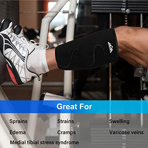 supregear Calf Support Brace, Adjustable Comfortable Compression Calf Wrap Sleeve for Muscle Swelling Hiking Training - color: Black