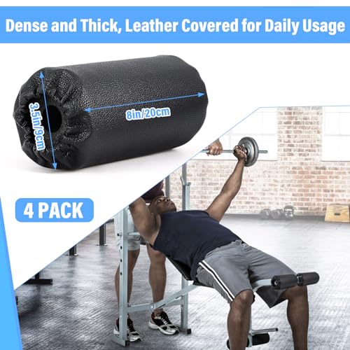 Hollowfly 4 Pcs Foam Roller Pads for Weight Bench, 8 x 3.5 x 0.8 Inches - size: 8 x 3.5 x 0.8 Inch