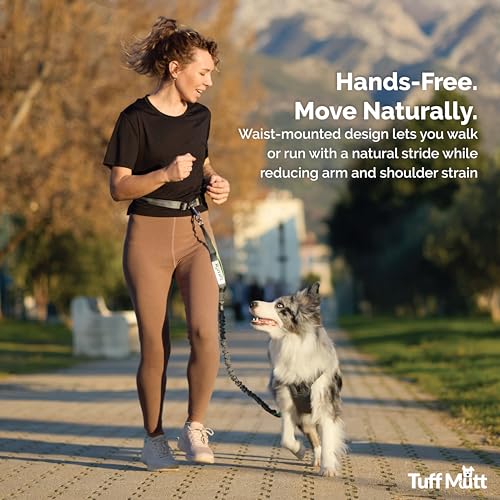 Tuff Mutt Waist Hands Free Dog Leash for Walking Running Hiking - color: Purple
