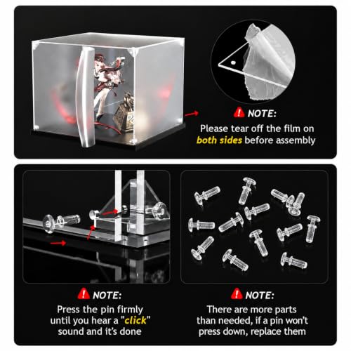 KOLIPI Acrylic Display Case for Collectibles, Clear Display Box 6x6x8 in - size: 6 x 6 x 8 inches