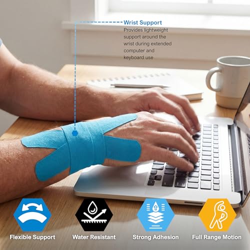 MED PRIDE Kinesiology Tape Roll 2 in x 16.4 ft,Breathable,Latex-Free,Blue - color: Blue