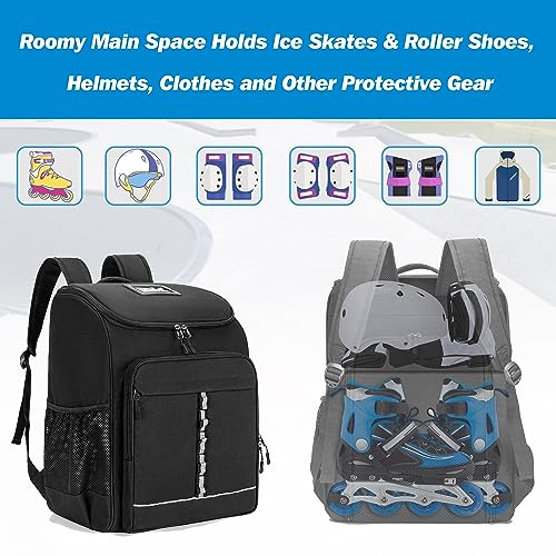 GOBUROS Roller Skate Bag Fits Shoes Up to US Mens 13, Inline Skate Backpack