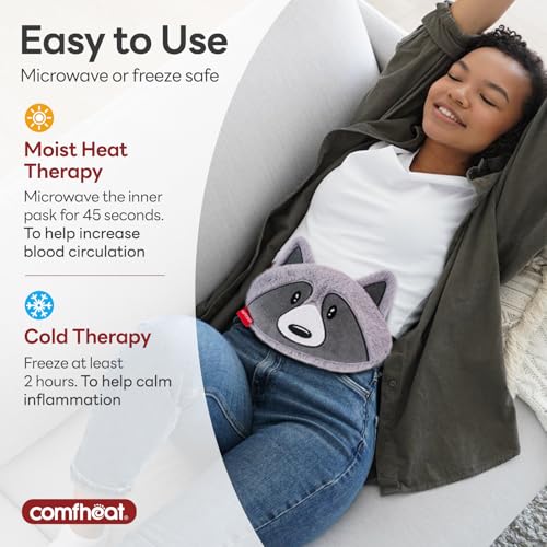 Raccoon Microwave Heating Pad for Pain Relief, Moist Heat Pack - style: Raccoon