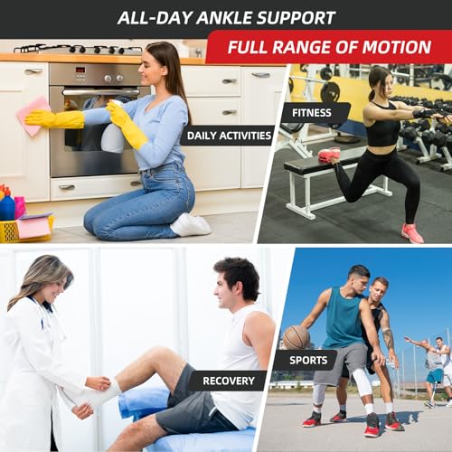 Ankle Brace, Compression Wrap for Sprains, Plantar Fasciitis & Foot Pain - color: Grey, size: One Size