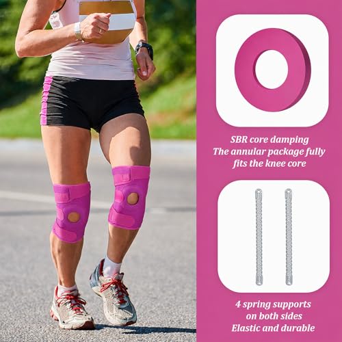 Foilswirl 1 Pcs Kids Knee Brace with Side Stabilizers,Rose Red - color: Rose Red