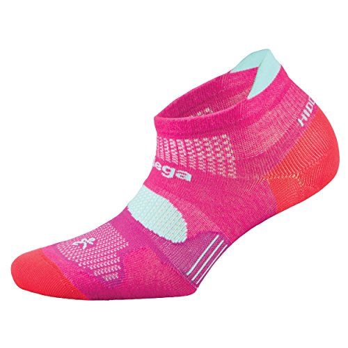 Balega Unisex Adult Hidden Dry Moisture Wicking Performance No Show Athletic Running Socks (1 Pair) - color: Pink/Aqua, size: Large