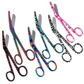 6 Pcs Set of Bandage Scissors 5.5" Long, Nurse Vet Tech Gift - Made of Stainless Steel with Colorful Patterns, First Aid, Used For Cutting Gauze, Tape, Clothing Bandages, Vet Wrap Adhesive Removal - style: Set 5