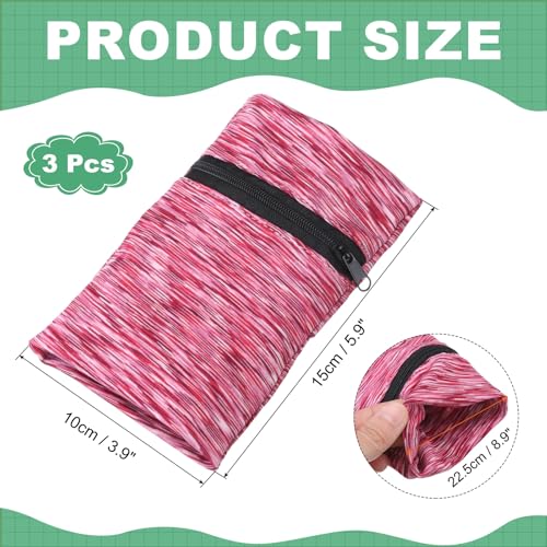 uxcell Wrist Pouch Wrist Wallet Sports Wristband Wallet with Zipper Pocket for Running Jogging Cycling Yoga - color: Red
