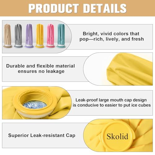 Ice Packs for Injuries Reusable, 3 Sizes, Yellow - color: Yellow