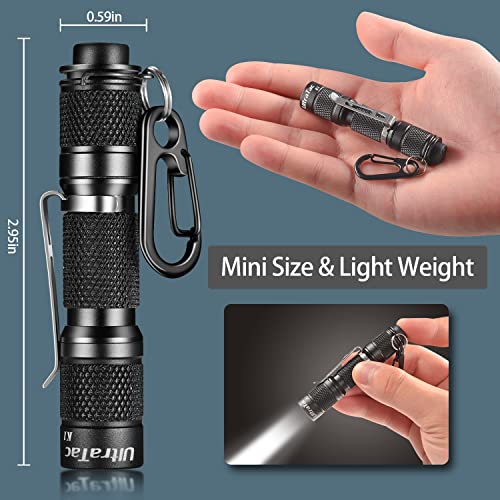 UltraTac K1 180LM AAA Battery Waterproof LED Keychain Flashlight - color: BLACK X 1