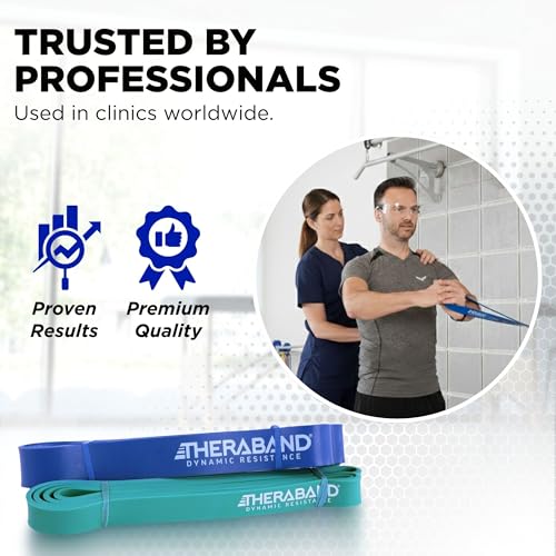 THERABAND High Resistance Band Set of 2, Exercise, Workout, Loop, M, 2-Pack - size: 2 Pack Medium (25-35 lbs)