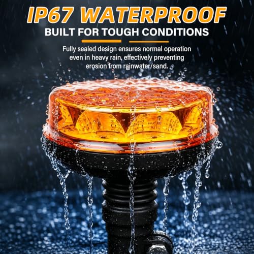 1Pcs Led Beacon Light Amber Strobe Lights with U Shape Metal Bracket - color: Beacon Light +U Shape Bracket