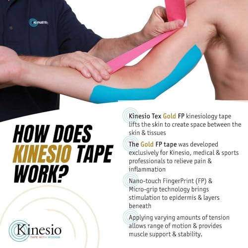 Kinesio Taping - Elastic Therapeutic Athletic Tape Tex Gold FP - Beige - 1in x 5m Roll