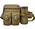 Hiking Waist Fanny Pack With Water Bottle Holder Running Waist Hip Belt Bag Motorcycle Bike Pouch Shoulder Bag - color: Khaki