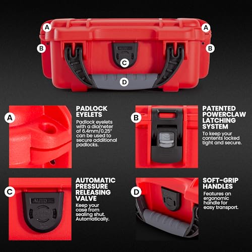 NANUK 903 - Small Waterproof First Aid Kit 78pcs – Pre-Stocked First Aid Emergency Kit with Bandages, Tick Removal Tool, and More – Dustproof, Impact-Resistant, Floats (7.4" x 4.9" x 3.1") – Red - size: 903 First Aid Kit – 90 Pcs