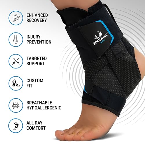 BioSkin No-Lace Ankle Brace for Sprained Ankle & Pickleball APX, XLarge - size: Medium