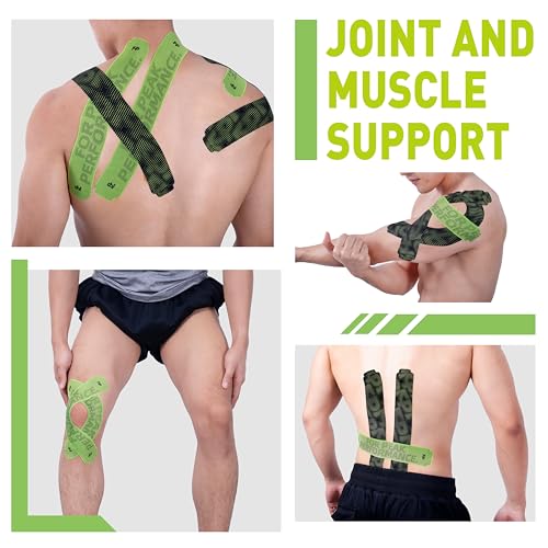 Ultra-Sticky Kinesiology Tape Pre Cut Synthetic Athletic Tape 1 Roll Green - color: Blaze Green, size: 1 Roll